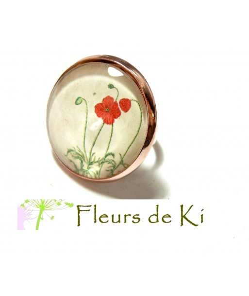 Grande Bague DUO de Coquelicot cuivre rose