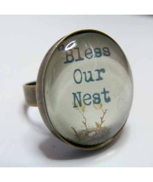 Grande Bague cocooning Blessing our nest 25mm bronze