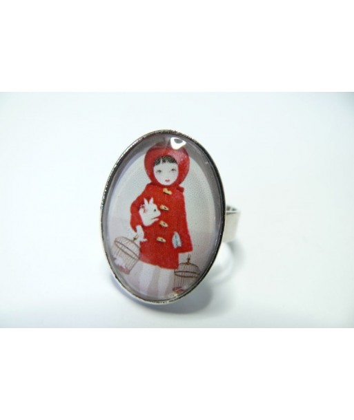 Grande Bague Ovale Big Chaperon Rouge 25 par 18mm A