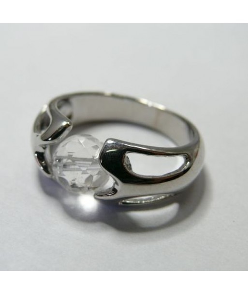 Bague Cristal de roche sculptée" la belle"