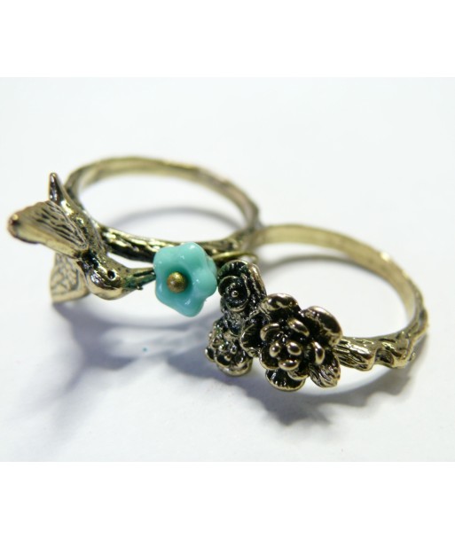 Bague double l'oiseau Butine