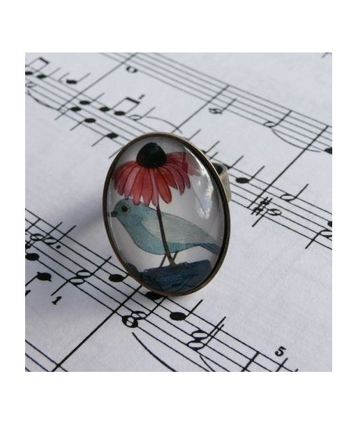 Bague l'Oiseau et la fleur Bronze