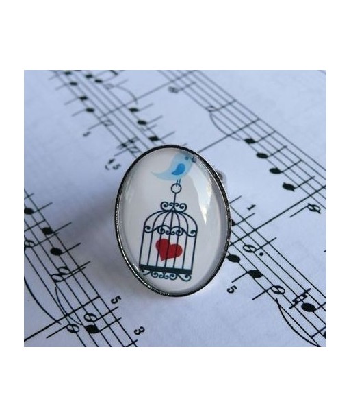Bague Love cage argent