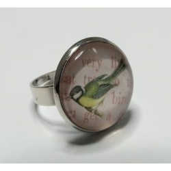 Bague l'oiseau vintage argent