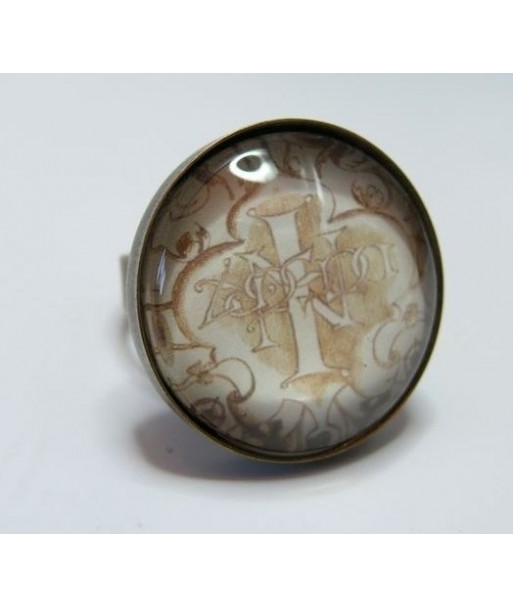 Grande Bague Initiales vintage 25mm bronze