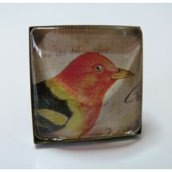 Grande Bague carré Colorblock 25mm bronze