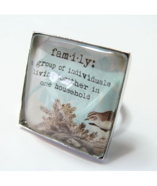 Grande Bague carré family 25mm argent