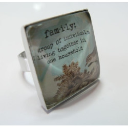Grande Bague carré family 25mm argent