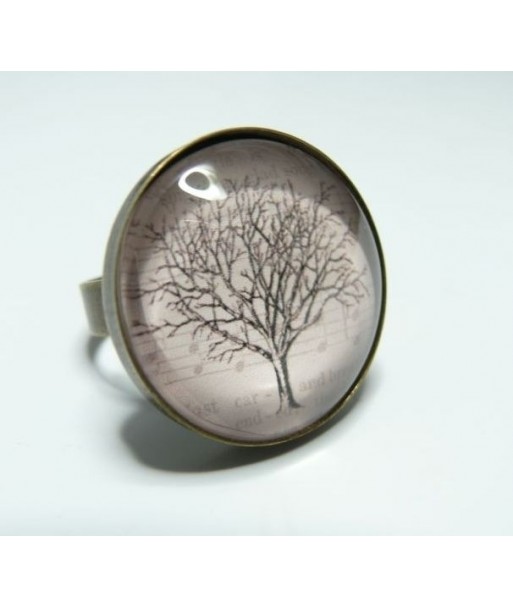Grande Bague l' arbre rose vintage 25mm bronze