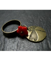 Bijoux de créateur Bague Grande Fleur de Saigon Rouge