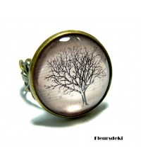 Bijoux de créateur Bague Arbre rose  bronze rétro anneau  dentellem
