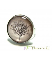 Bijoux de créateur Bague l'arbre rose Argent platine 1