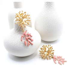 Boucles d’oreilles puce doré 18K « Miss Coral »