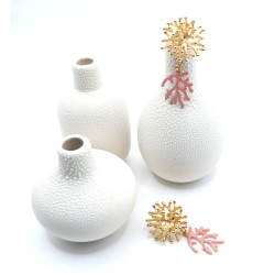 Boucles d’oreilles puce doré 18K « Miss Coral »