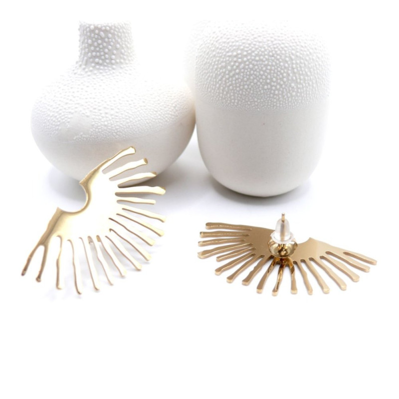 Boucles d’oreilles puce forme Art Déco en acier inoxydable