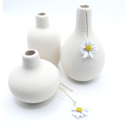 Boucles d’oreilles en acier inoxydable finition 18K et goutte en verre