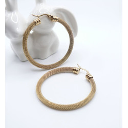 Créoles torsadées en acier inoxydable Doré