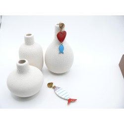 Boucles d’oreilles asymétriques en acier inoxydable doré 18K et poisson à rayures