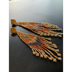 Longues Boucles d’oreilles puce  en acier inoxydable doré 18K, Bohème