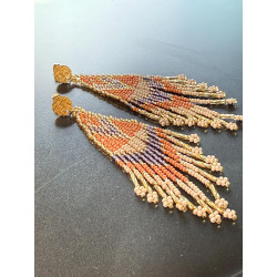 Longues Boucles d’oreilles puce  en acier inoxydable doré 18K, Bohème