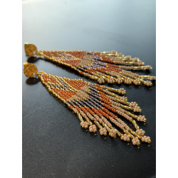 Longues Boucles d’oreilles puce  en acier inoxydable doré 18K, Bohème