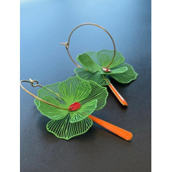 Longues Boucles d’oreilles  en acier inoxydable doré 18K, Bohème