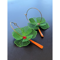 Longues Boucles d’oreilles  en acier inoxydable doré 18K, Bohème