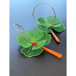 Longues Boucles d’oreilles  en acier inoxydable doré 18K, Bohème