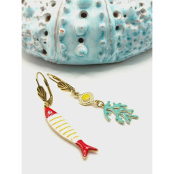 Boucles d’oreilles asymétriques Summer Vibes en acier inoxydable- Fleursdeki