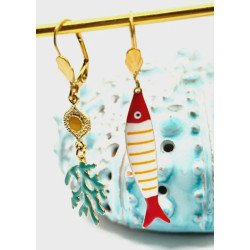 Boucles d’oreilles asymétriques Summer Vibes en acier inoxydable- Fleursdeki