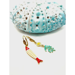 Boucles d’oreilles asymétriques Summer Vibes en acier inoxydable- Fleursdeki