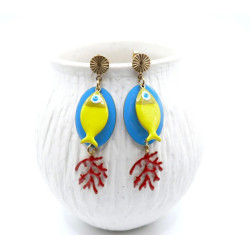 Boucles d’oreilles Acier Inoxydable 18K – Pop Art Corail