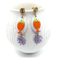 Boucles d’oreilles Acier Inoxydable 18K – Pop Art Corail
