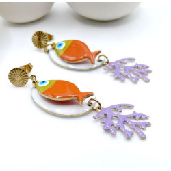 Boucles d’oreilles Acier Inoxydable 18K – Pop Art Corail