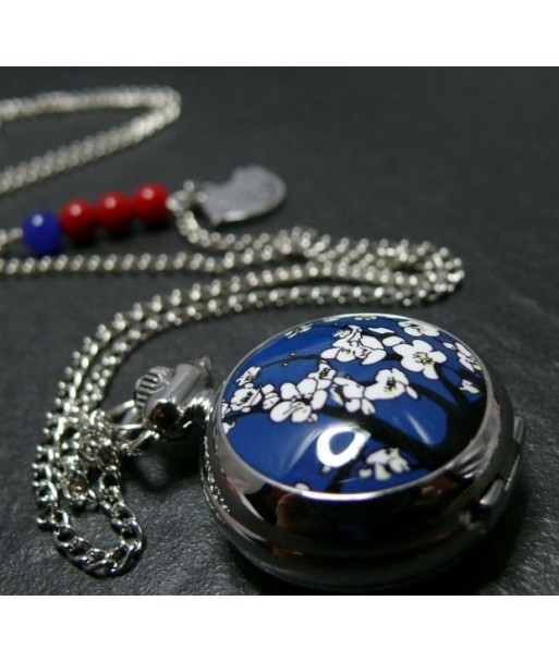 Sautoir Montre à gousset le cerisier bleu