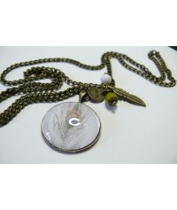 Sautoir La plume de Paon