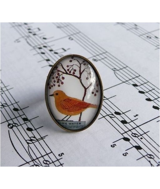 Bague Oiseau orange Bronze