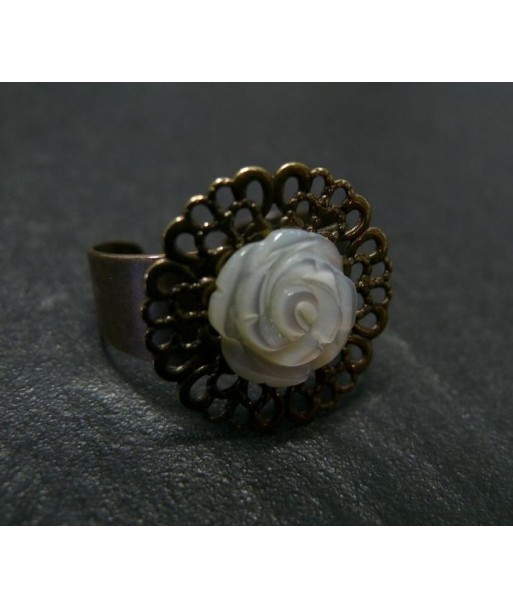 Bague la rose blanche Bronze