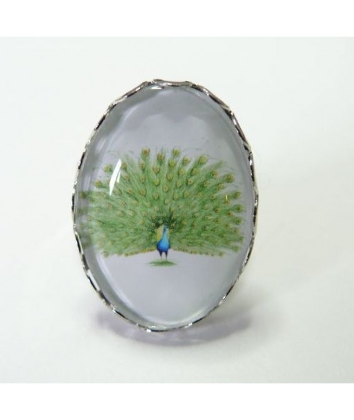 Grande Bague Ovale Esplandida 25 par 18mm vague argent